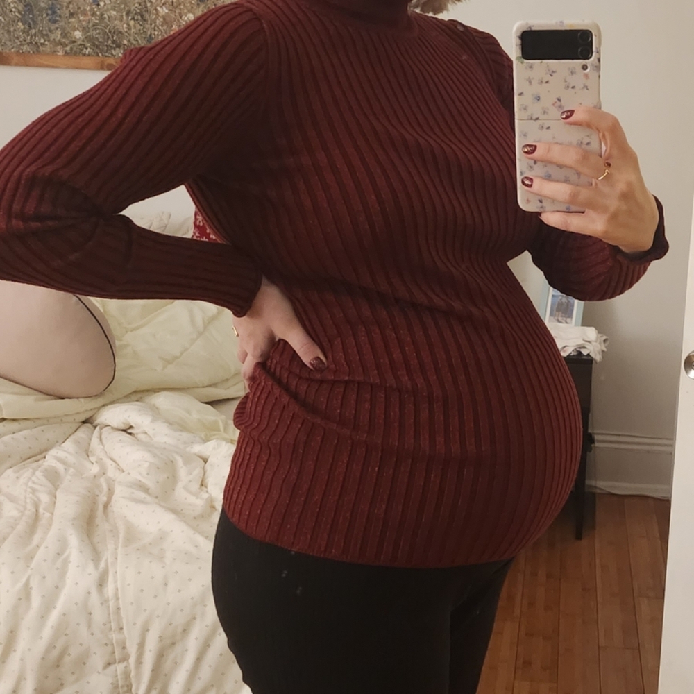 Maternity Sparkly Dark Red ASOS Sweater